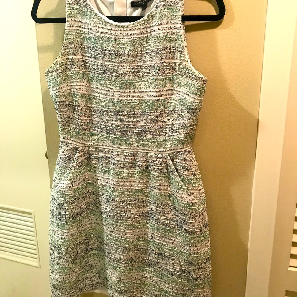 Banana Republic White, green & blue knit dress